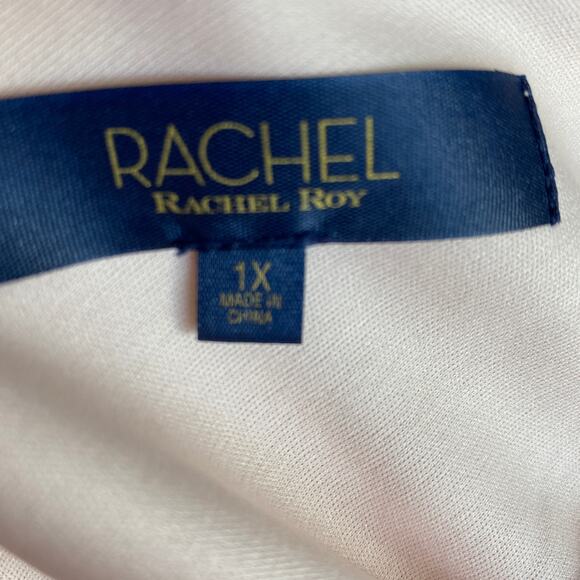 Rachel Roy Crossover Flutter Sleeve Maxi Dress Women 1X Abstract Print Guava NWT - Picture 8 of 12